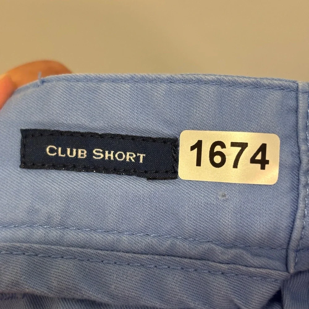 Vineyard Vines Club Shorts Mens 42 Blue Cotton Twill Flat Front Chino Shorts